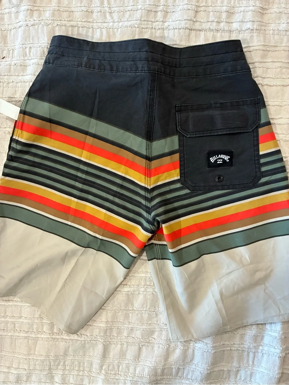 NWT Billabong Striped Boardshorts in Black, Olive, Red, Yellow, Tan